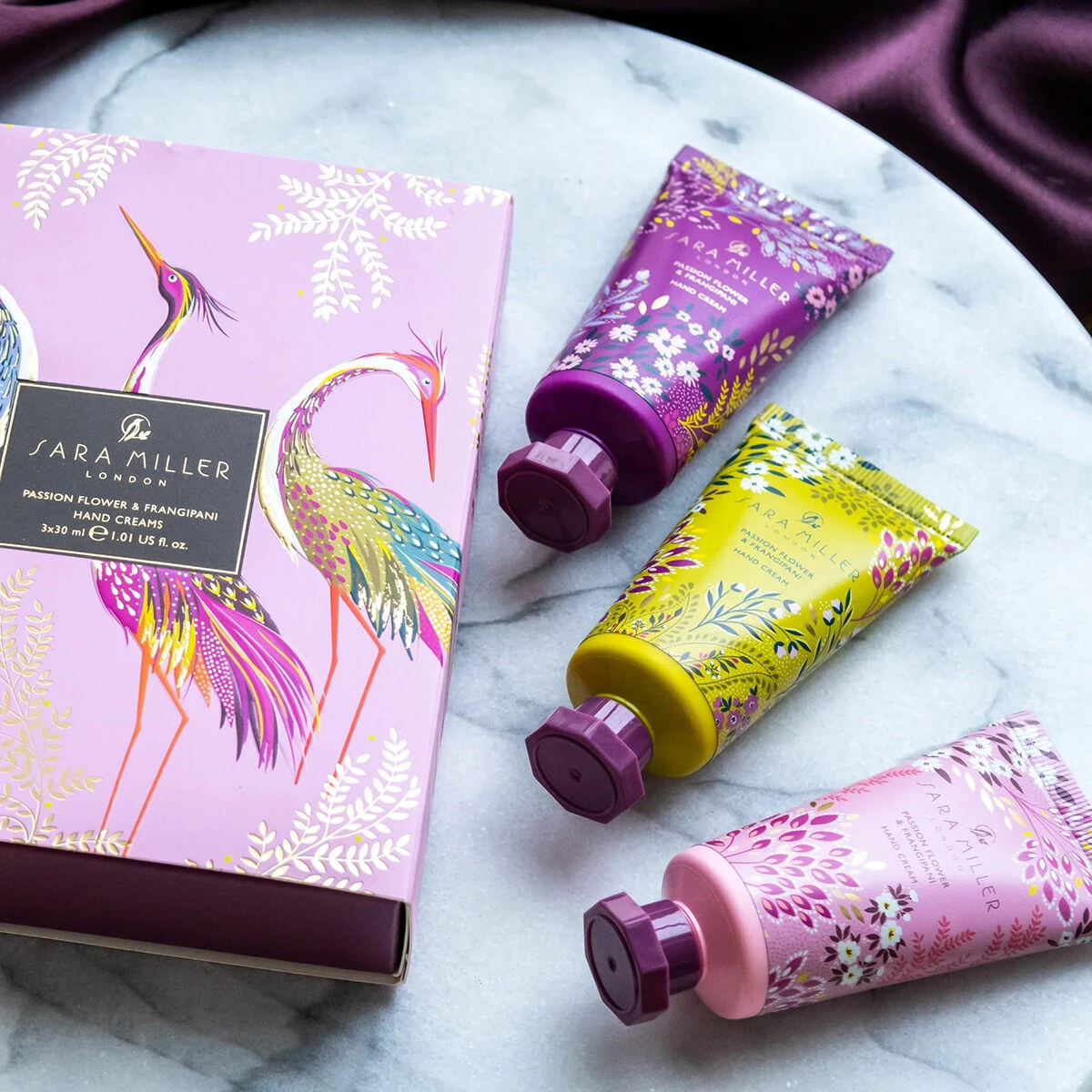 Sara Miller Haveli Garden Passion Flower & Frangipani Hand Cream Trio 4 Sara Miller Haveli Garden Passion Flower & Frangipani Hand Cream Trio - Image 4