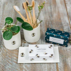 Toasted Crumpet ‘Bumblebee’ Rectangular Soap Dish -gifts shop fsd04 toasted crumpet bumblebee rectangular soap dish 3