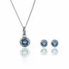Elements Silver & Aquamarine 2 Piece Jewellery Set
