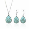 Elements Blue Enamel Teardrop 2 Piece Jewellery Set