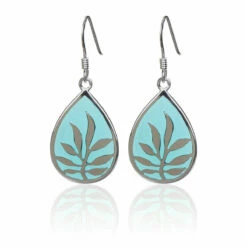 Elements Blue Enamel Teardrop 2 Piece Jewellery Set -gifts shop gecko elements blue enamel teardrop necklace and earrings 3