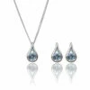 Elements Blue Topaz Teardrop 2 Piece Jewellery Set