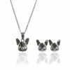 Elements French Bulldog 2 Piece Jewellery Set
