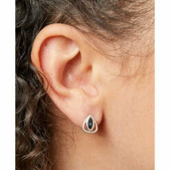 Elements Montana Crystal Teardrop Boxed Silver Stud Earrings -gifts shop gecko elements jewellery e4034l