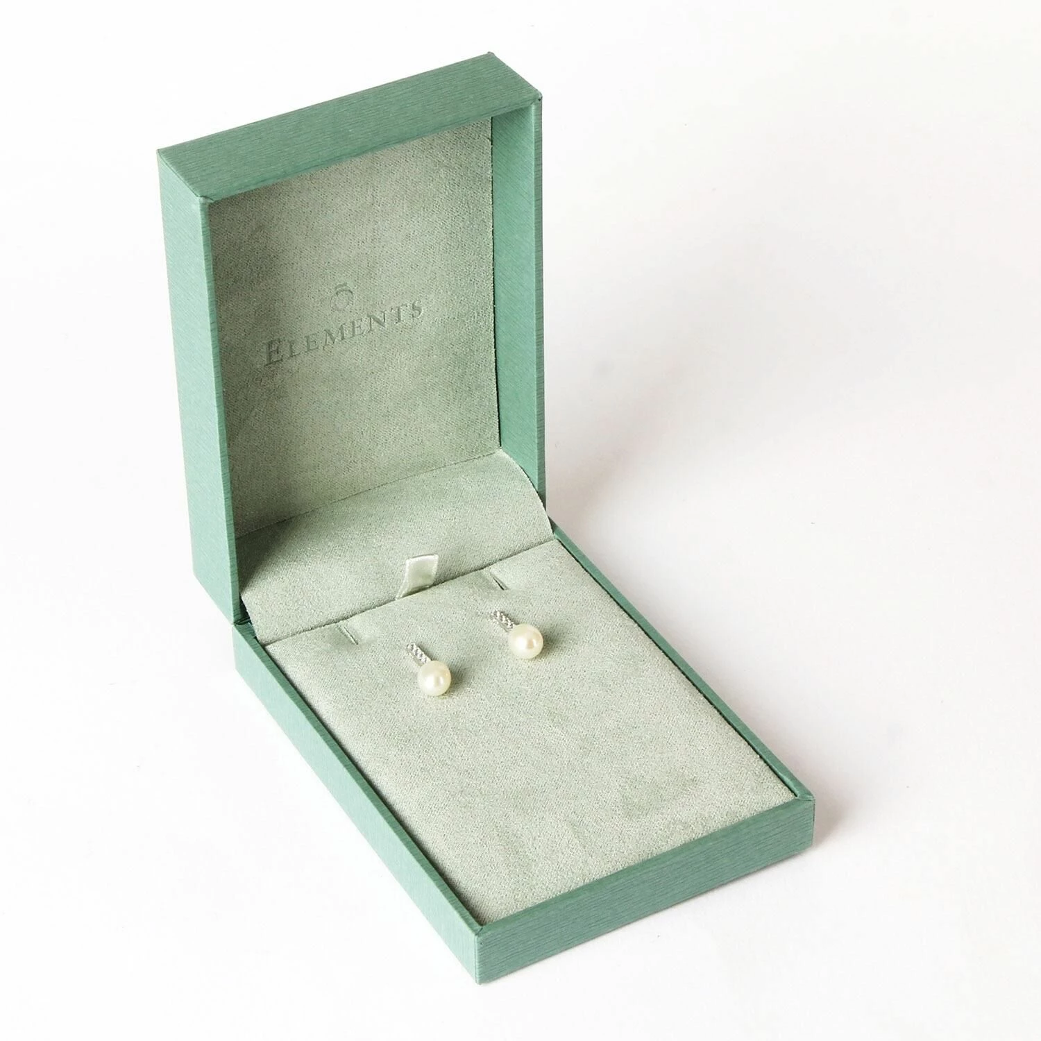 Elements White Fresh Water Pearl Drop Boxed Silver Earrings 2 Elements White Fresh Water Pearl Drop Boxed Silver Earrings - Image 2