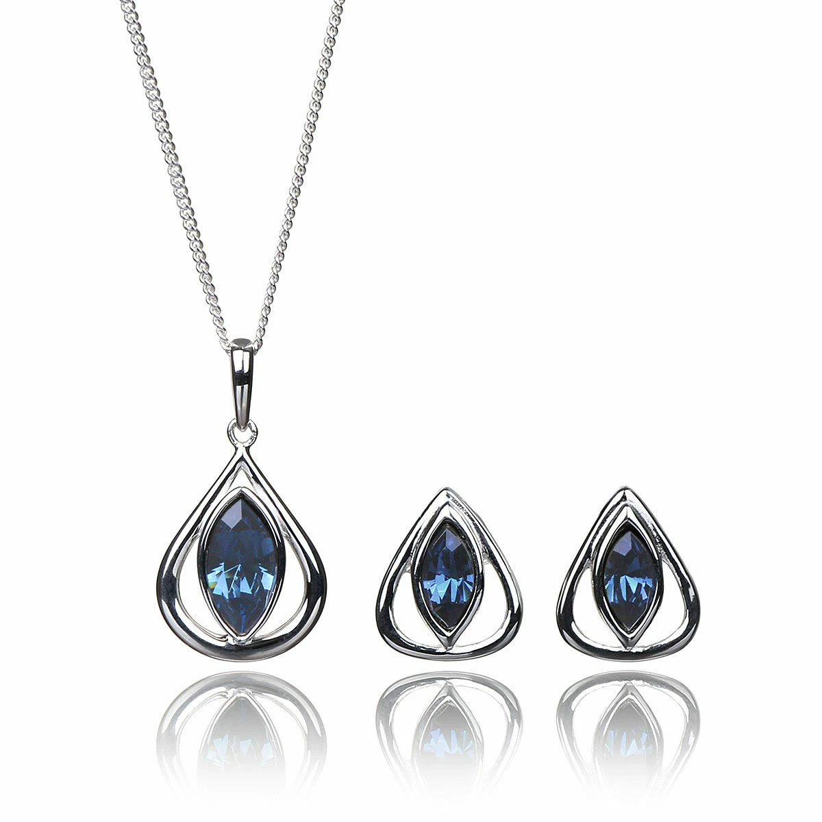 Elements Montana Crystal Teardrop 2 Piece Jewellery Set 1 Elements Montana Crystal Teardrop 2 Piece Jewellery Set