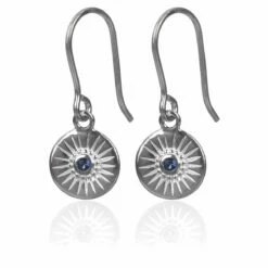 Elements Sapphire Crystal Round 2 Piece Jewellery Set -gifts shop gecko elements sapphire crystal round silver necklace and earrings 3