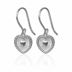 Elements Sun Ray Textured Heart 2 Piece Jewellery Set -gifts shop gecko elements sun ray textured heart silver drop necklace and earrings 3