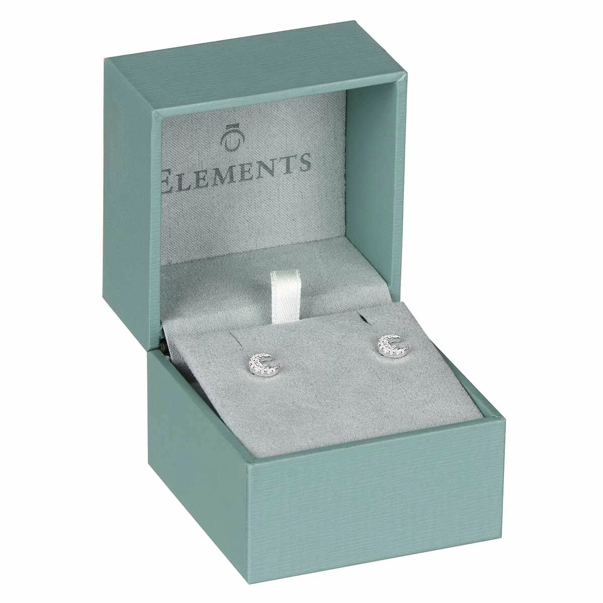 Elements Clear Cubic Zirconia Moon Boxed Stud Earrings 2 Elements Clear Cubic Zirconia Moon Boxed Stud Earrings - Image 2