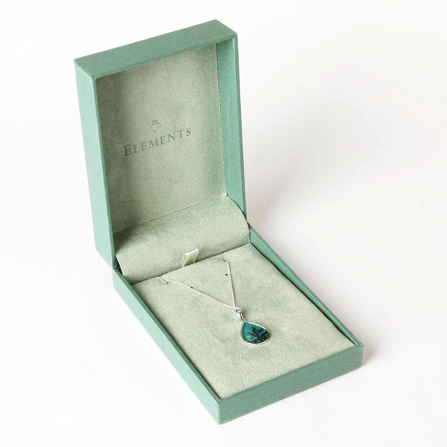 Elements Blue Enamel Teardrop Boxed Silver Pendant 2 Elements Blue Enamel Teardrop Boxed Silver Pendant - Image 2