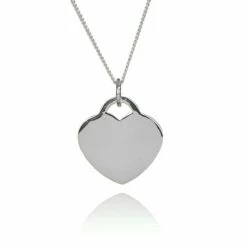 Elements Heart Engravable Tag Boxed Silver Pendant