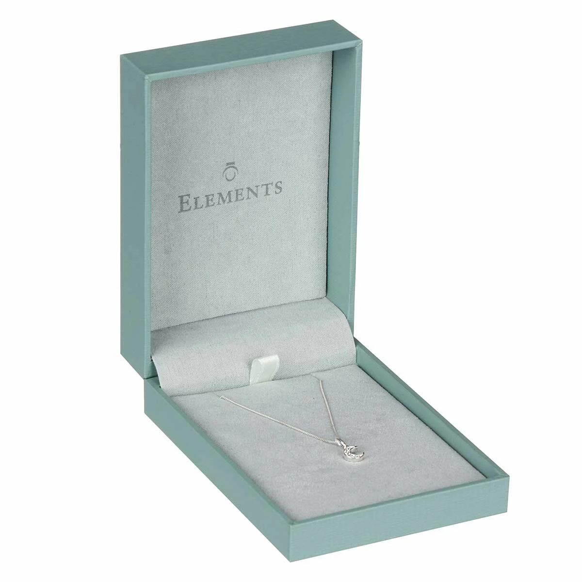 Elements Clear Cubic Zirconia Moon Boxed Pendant 2 Elements Clear Cubic Zirconia Moon Boxed Pendant - Image 2