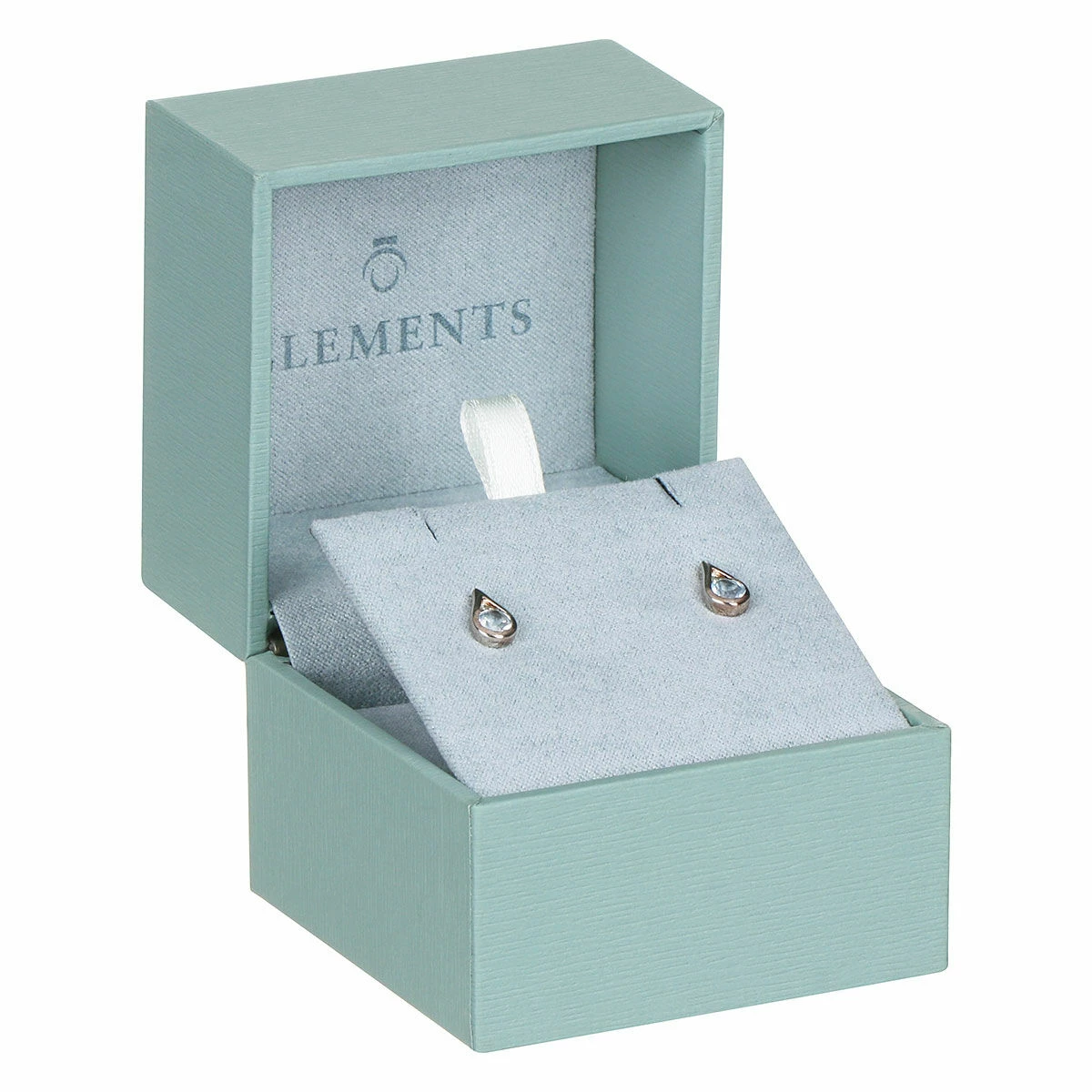 Elements Blue Topaz Teardrop Silver Stud Earrings 2 Elements Blue Topaz Teardrop Silver Stud Earrings - Image 2