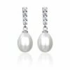 Elements White Fresh Water Pearl Drop Boxed Silver Earrings