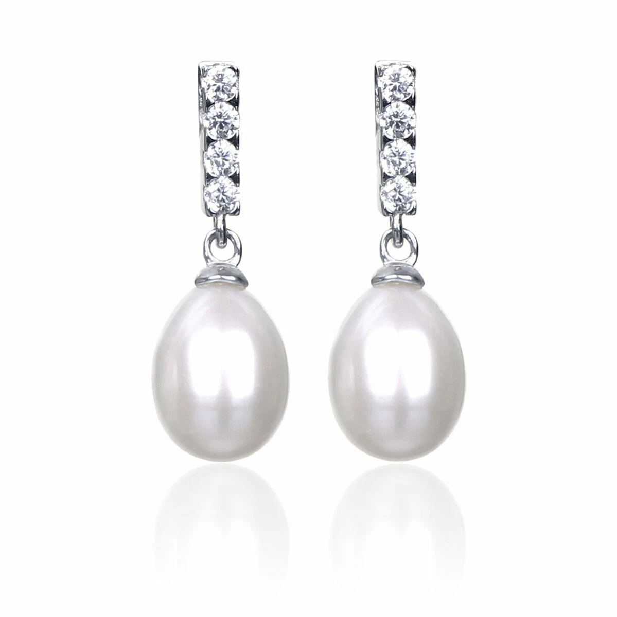 Elements White Fresh Water Pearl Drop Boxed Silver Earrings 1 Elements White Fresh Water Pearl Drop Boxed Silver Earrings