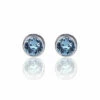 Elements Aquamarine Boxed Silver Stud Earrings