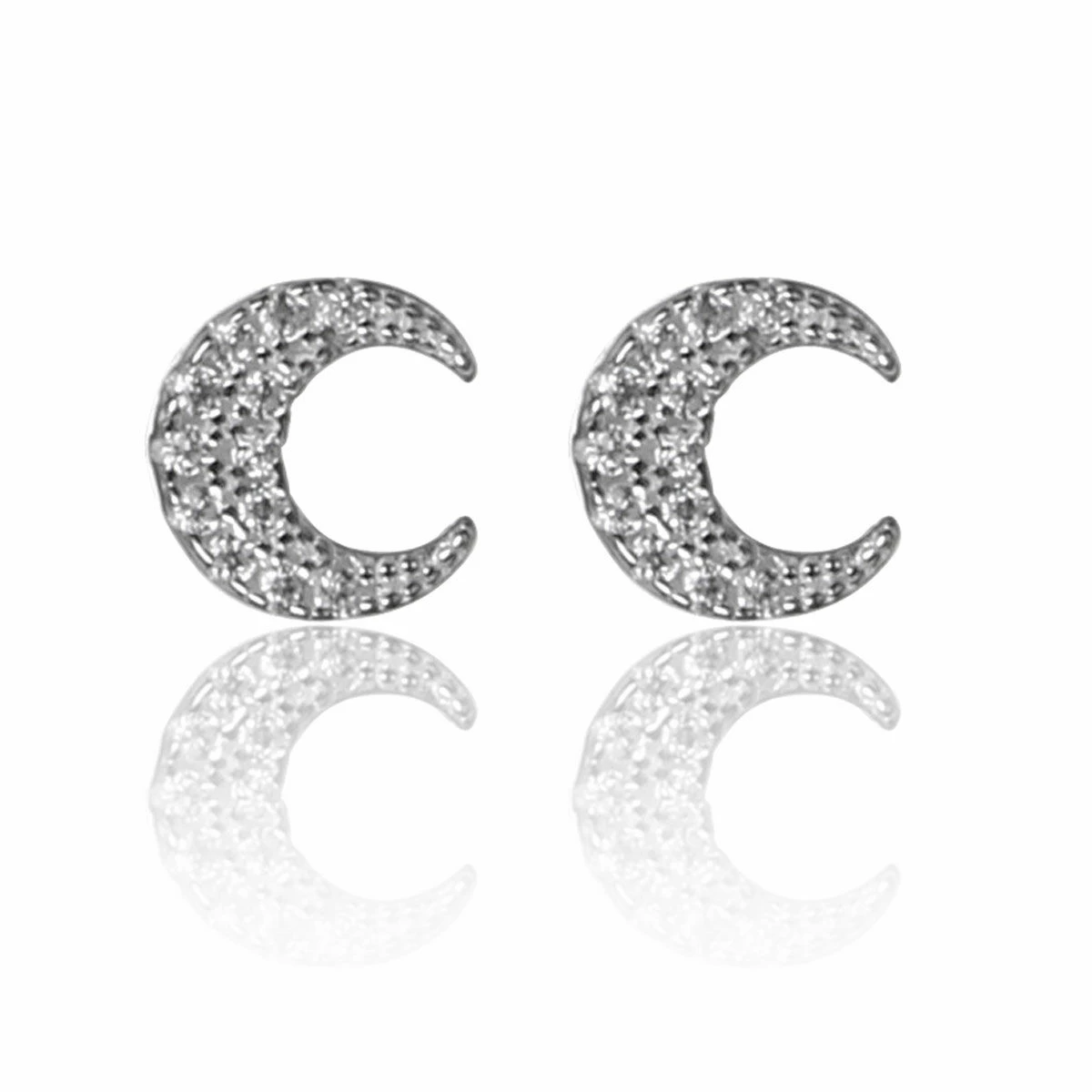 Elements Clear Cubic Zirconia Moon Boxed Stud Earrings 1 Elements Clear Cubic Zirconia Moon Boxed Stud Earrings