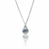 Elements Blue Topaz Teardrop Pendant Silver Necklace