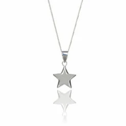 Elements Small Puffed Star Boxed Silver Pendant