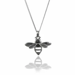 Elements Bee Pendant Silver Necklace