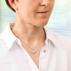 Elements Bee Pendant Silver Necklace -gifts shop gecko tgp4488 elements bee pendant silver necklace lifestyle