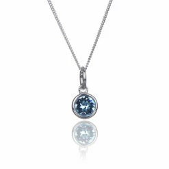 Elements Aquamarine Boxed Silver Pendant