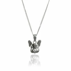 Elements French Bulldog Pendant Silver Necklace