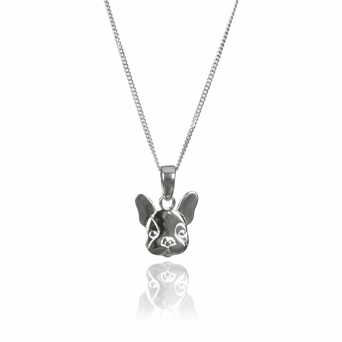 Elements French Bulldog Pendant Silver Necklace 1 Elements French Bulldog Pendant Silver Necklace