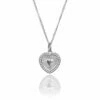 Elements Sun Ray Textured Heart Pendant Silver Necklace