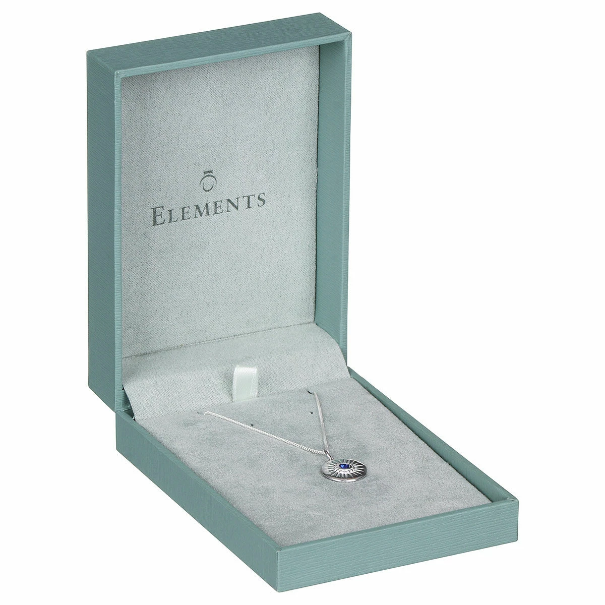 Elements Sapphire Crystal Round Pendant Silver Necklace 2 Elements Sapphire Crystal Round Pendant Silver Necklace - Image 2