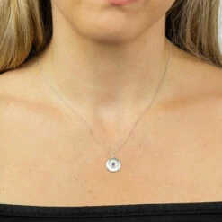 Elements Sapphire Crystal Round Pendant Silver Necklace 6 Elements Sapphire Crystal Round Pendant Silver Necklace -gifts shop gecko tgp4971l elements sapphire crystal round pendant silver necklace lifestyle 1