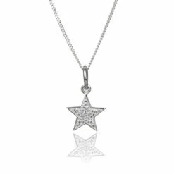 Elements Clear Cubic Zirconia Star Boxed Pendant