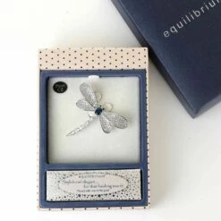 Equilibrium Glitzy Dragonfly White Gold Plated Brooch -gifts shop joe davies 299261 silver equilibrium brooch 3