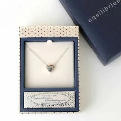 Equilibrium Two Piece Heart Silver And Rose Gold Plated Necklace -gifts shop joe davies 299386 rosegold equilibrium necklace 3