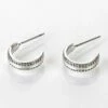Equilibrium Matte Silver Plated Hoop Earrings