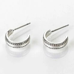 Equilibrium Matte Silver Plated Hoop Earrings