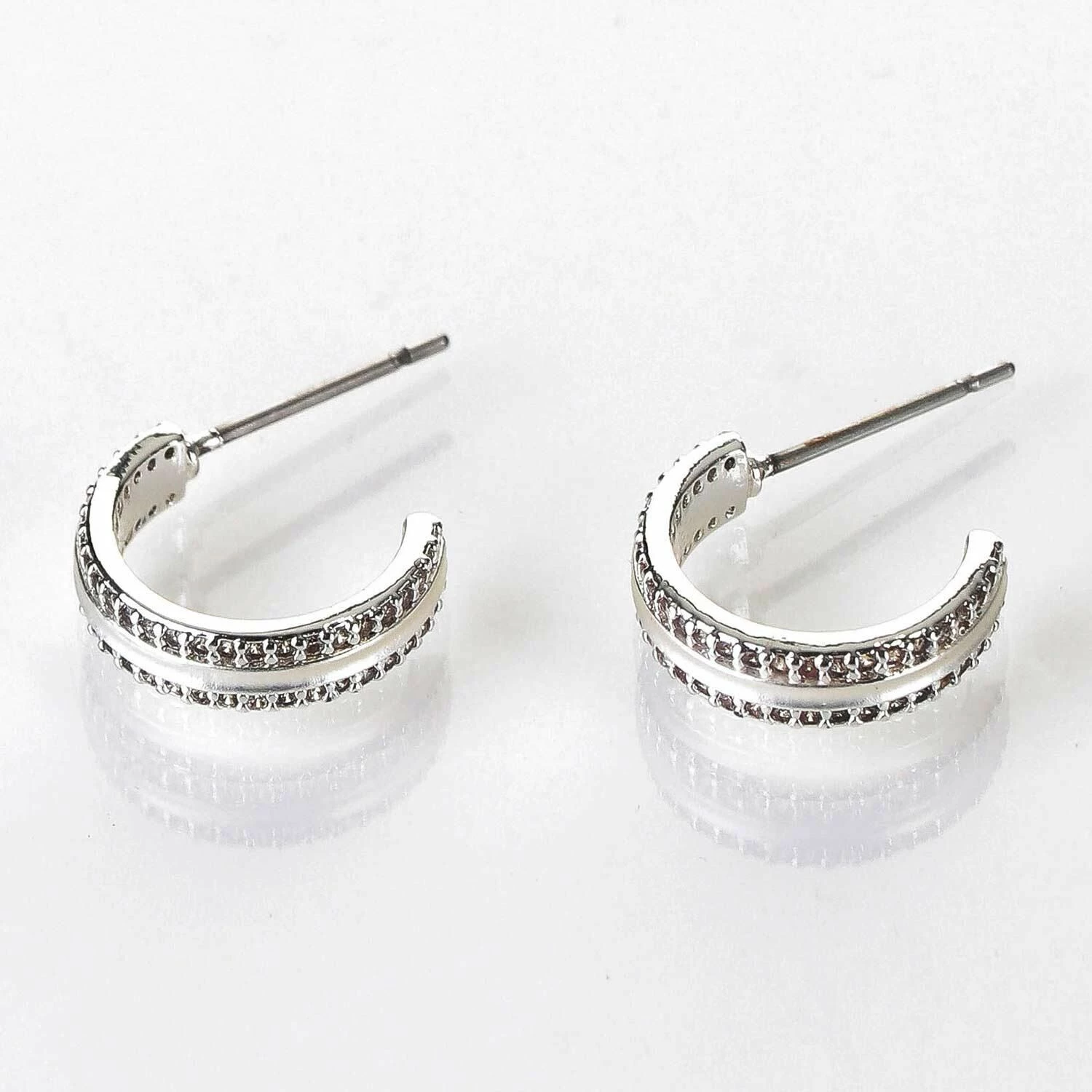 Equilibrium Matte Silver Plated Hoop Earrings 1 Equilibrium Matte Silver Plated Hoop Earrings