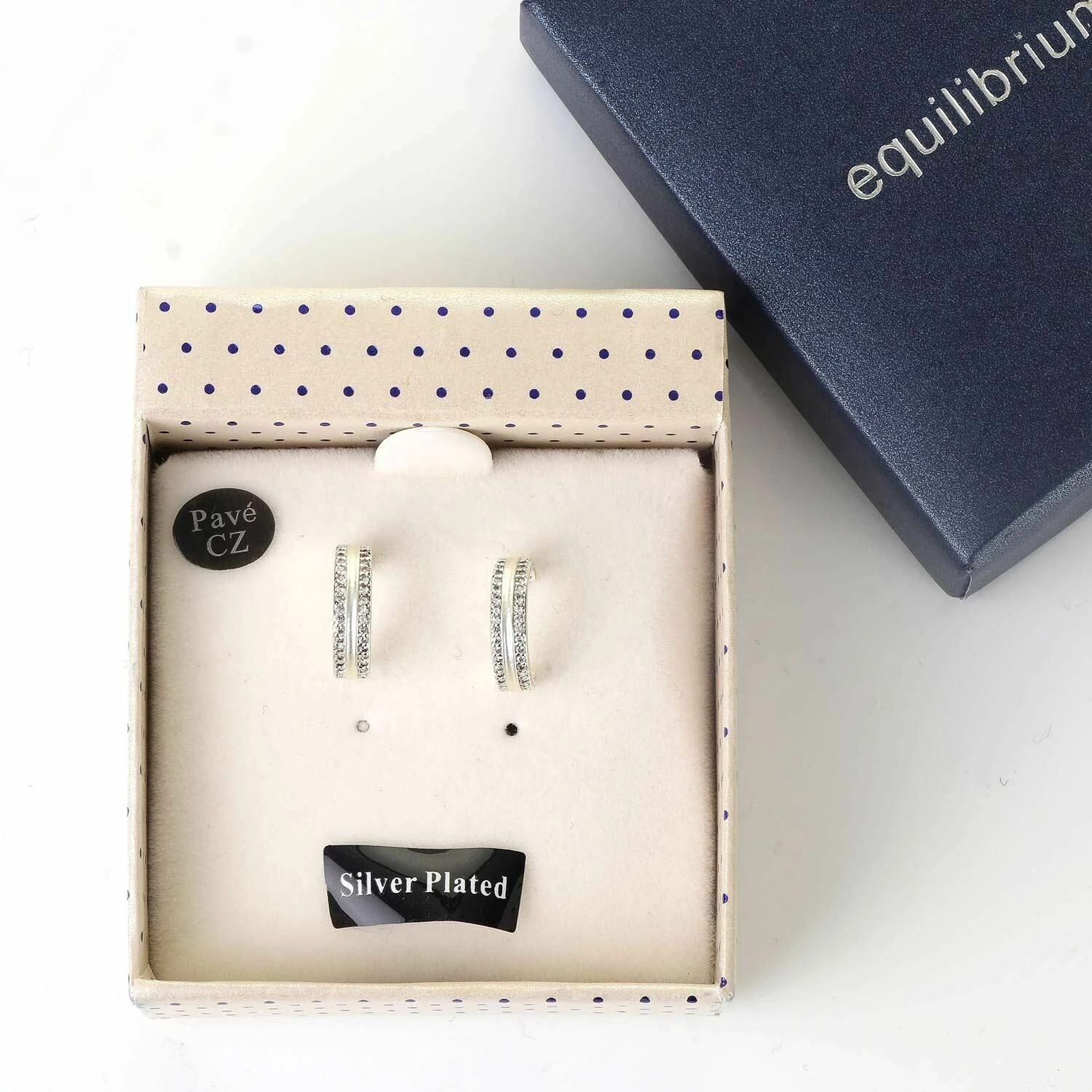 Equilibrium Matte Silver Plated Hoop Earrings 2 Equilibrium Matte Silver Plated Hoop Earrings - Image 2