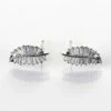 Equilibrium Baguette Crystal Leaves White GoldPlated Earrings