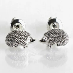Equilibrium Silver Plated Country Hedgehog Stud Earrings