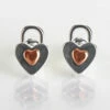 Equilibrium Love Locks Two Tone Heart Earrings