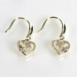 Equilibrium Back To Nature Gold Plated Leaves & Bee Earrings