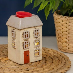 Shudehill Village Pottery Cream House Wax Melt & Oil Warmer -gifts shop joe davies 320030 shudehill village pottery cream house wax melt oil warmer lifestyle 2