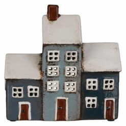 Shudehill Village Pottery Grey & Navy Three House Tealight Holder 7 Shudehill Village Pottery Grey & Navy Three House Tealight Holder -gifts shop joe davies 320045 grey navy three house tealight holder 1