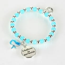 Equilibrium Girls Silver Plated Blue Mystical Bead Bracelet