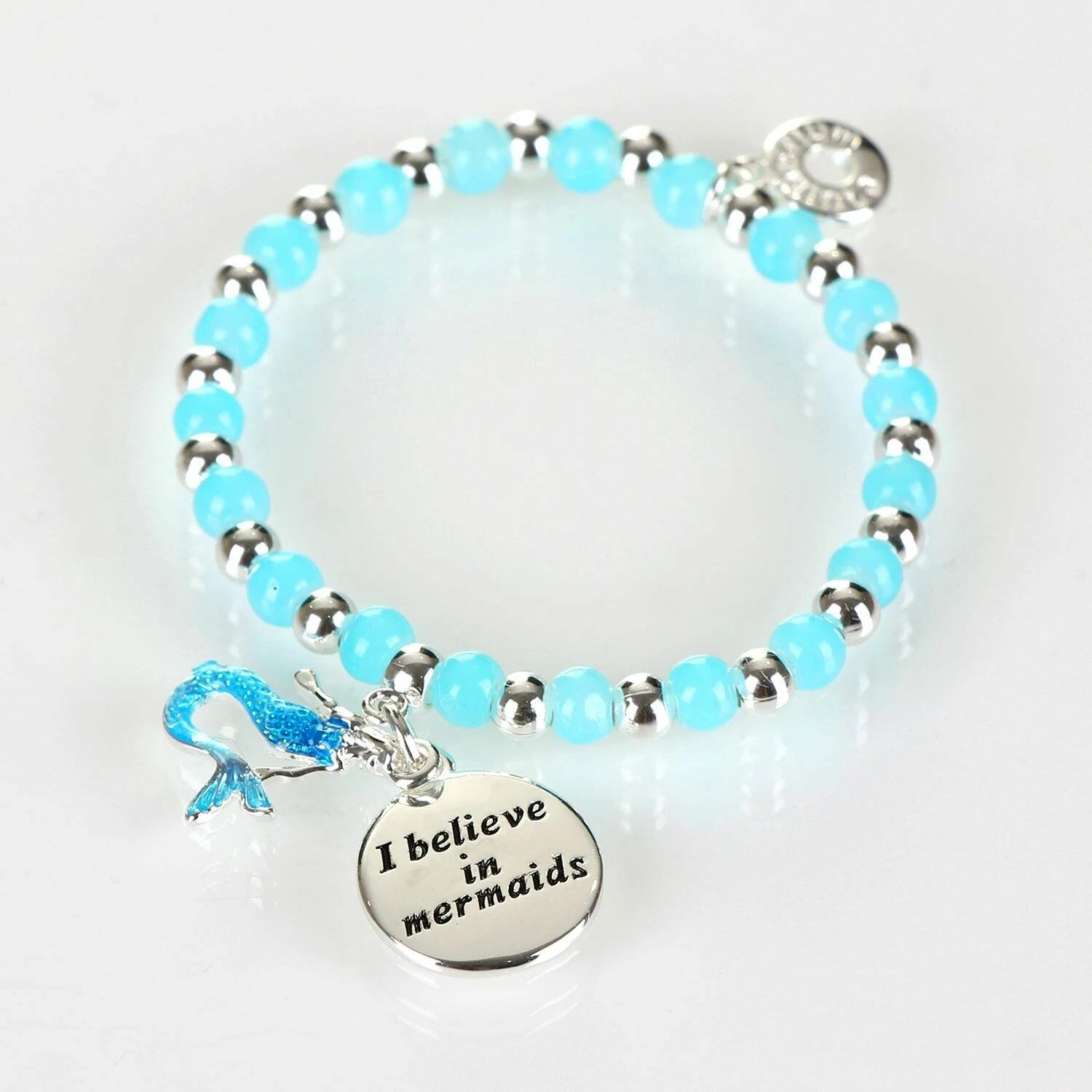 Equilibrium Girls Silver Plated Blue Mystical Bead Bracelet 1 Equilibrium Girls Silver Plated Blue Mystical Bead Bracelet