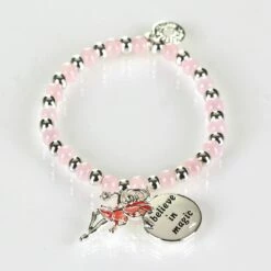 Equilibrium Girls Silver Plated Pink Mystical Bead Bracelet
