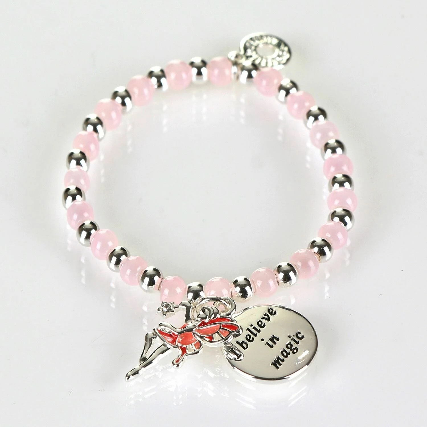 Equilibrium Girls Silver Plated Pink Mystical Bead Bracelet 1 Equilibrium Girls Silver Plated Pink Mystical Bead Bracelet