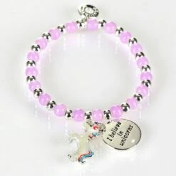 Equilibrium Girls Silver Plated Purple Mystical Bead Bracelet