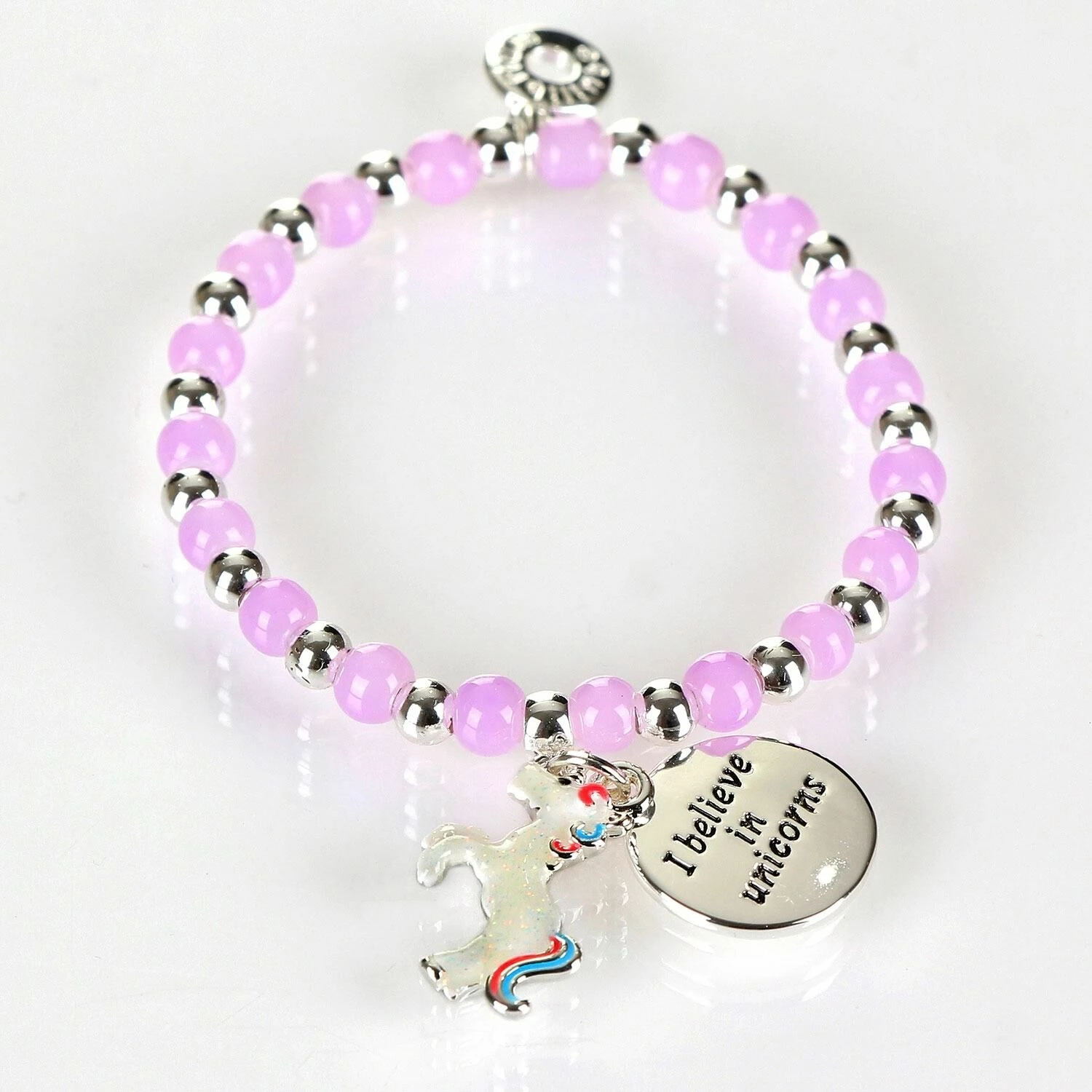 Equilibrium Girls Silver Plated Purple Mystical Bead Bracelet 1 Equilibrium Girls Silver Plated Purple Mystical Bead Bracelet